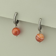 картинка Серьги 'SUNSTONES' Сердолик (хром) от магазина Wolves