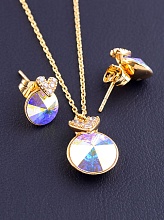 картинка Подвеска+Серьги 'XUPING' Swarovski 40 см (позолота 18к) от магазина Wolves