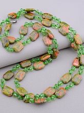 картинка Бусы Яшма Чешский хрусталь 130 см от магазина Wolves