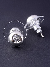 картинка Серьги Фианит 'Saiya' (родий) от магазина Wolves