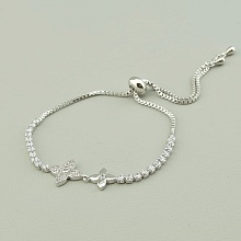 картинка Браслет 'Saiya' Фианит 17 см (родий) от магазина Wolves