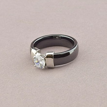 картинка Кольцо Керамика Фианит (родий) от магазина Wolves