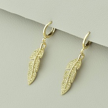 картинка Серьги 'Saiya' Фианит (позолота 18к (лимонная)) от магазина Wolves