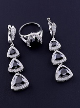 картинка Комплект Фианит (родий) от магазина Wolves