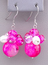 картинка Серьги 'SUNSTONES' Агат Чешский хрусталь Жемчуг от магазина Wolves