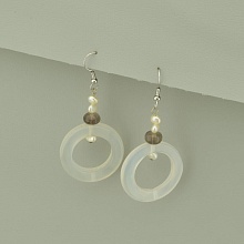 картинка Серьги Раухтопаз Жемчуг Кварц от магазина Wolves