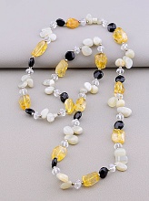 картинка Бусы Цитрин Агат Аквамарин 80 см от магазина Wolves