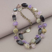 картинка Бусы+Браслет Агат Аметист Раухтопаз 102 см от магазина Wolves