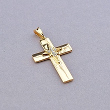 картинка Крестик 'XUPING' Фианит  (позолота 18к) от магазина Wolves