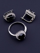 картинка Комплект Фианит (родий) от магазина Wolves