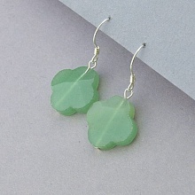 картинка Серьги 'SUNSTONES' Нефрит Серебро(925) от магазина Wolves