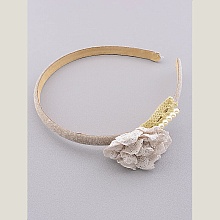 картинка Обруч из ткани, бежевый, с жемчугом 'Flora Secret' от магазина Wolves