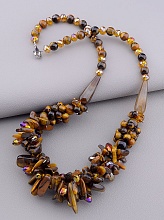 картинка Бусы Тигровый глаз Чешский хрусталь 62 см от магазина Wolves