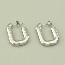 картинка Серьги из медицинской стали, родий, пусет 'Stainless Steel' от магазина Wolves