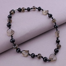 картинка Бусы 'SUNSTONES' Раухтопаз Серебро(925) 42 см от магазина Wolves