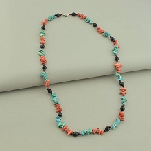 картинка Бусы 'SUNSTONES' Бирюза Коралл Шунгит 56 см от магазина Wolves