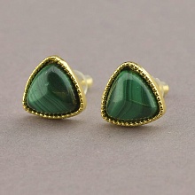 картинка Серьги Малахит 10x10мм от магазина Wolves