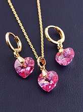 картинка Подвеска+Серьги 'XUPING' Swarovski 45 см (позолота 18к) от магазина Wolves