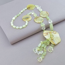 картинка Бусы Нефрит Горный хрусталь 69 см от магазина Wolves