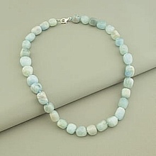 картинка Бусы 'SUNSTONES' Аквамарин Серебро(925) 46 см от магазина Wolves