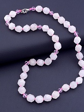 картинка Бусы 'SUNSTONES' Розовый кварц Чешский хрусталь 47 см от магазина Wolves