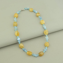 картинка Бусы 'SUNSTONES' Аквамарин Цитрин 44 см от магазина Wolves