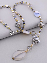 картинка Бусы Агат Чешский хрусталь 55 см от магазина Wolves