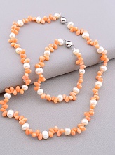 картинка Бусы+Браслет Коралл Жемчуг 45 см от магазина Wolves