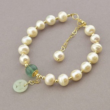 картинка Браслет 'Fashion' Жемчуг Флюорит Нефрит 18 см от магазина Wolves
