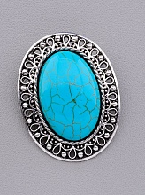 картинка Брошь Бирюза 45x25мм от магазина Wolves