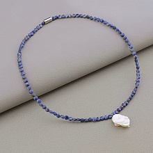 картинка Подвеска 'SUNSTONES' Сапфир Жемчуг 38 см от магазина Wolves