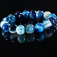 картинка Элитный Браслет Агат (синий) на резинке от магазина Wolves