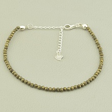 картинка Серебряный браслет на замке с пиритом, 925 проба от магазина Wolves