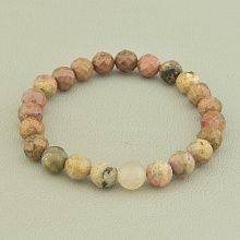 картинка Браслет 'SUNSTONES' Родонит Розовый кварц 17 см от магазина Wolves