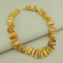 картинка Бусы 'SUNSTONES' Цитрин Серебро(925) 47 см от магазина Wolves