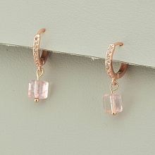 картинка Серьги 'SUNSTONES' Кварц (позолота 18к (розовая)) от магазина Wolves