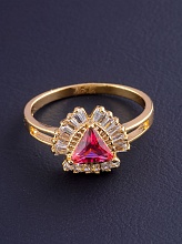 картинка Кольцо Фианит 'XUPING' (позолота 18к) от магазина Wolves