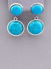 картинка Серьги 'Stainless Steel' Бирюза от магазина Wolves