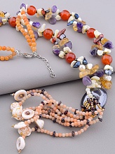 картинка Бусы Перламутр Гранат Гематит 60 см от магазина Wolves