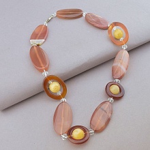 картинка Бусы Агат Яшма Чешский хрусталь 58 см от магазина Wolves