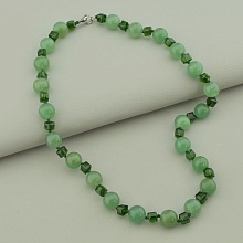 картинка Бусы 'SUNSTONES' Нефрит Чешский хрусталь 44 см от магазина Wolves