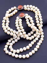 картинка Бусы+Браслет Жемчуг Золотой Песок 44 см от магазина Wolves