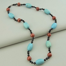 картинка Бусы 'SUNSTONES' Яшма Агат Бирюза 65 см от магазина Wolves