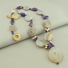 картинка Бусы Агат Аметист Жемчуг 61 см от магазина Wolves