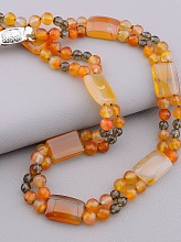 картинка Бусы 'SUNSTONES' Сердолик Раухтопаз 49 см от магазина Wolves