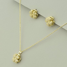 картинка Подвеска+Серьги 'Saiya' Фианит 40 см (позолота 18к (лимонная)) от магазина Wolves