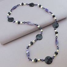 картинка Бусы Аметист Агат Жемчуг 84 см от магазина Wolves