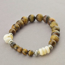 картинка Браслет 'SUNSTONES' Тигровый глаз Перламутр 18 см от магазина Wolves