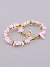 картинка Серьги 'Stainless Steel' Розовый кварц от магазина Wolves