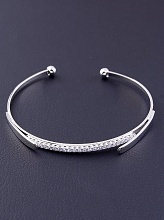 картинка Браслет 'Saiya' Фианит 16 см (родий) от магазина Wolves